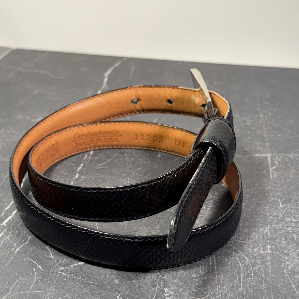 Linda Allard Ellen‎ Tracy Black Genuine Reptile Belt | Size 6 - Picture 9 of 10